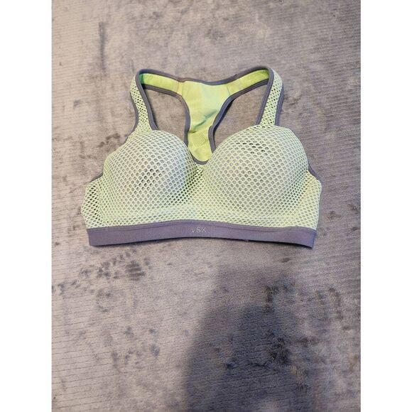 Victorias Secret VSX Sport Green Adjustable Racerback Sports Bra Womens 34B - Picture 1 of 3